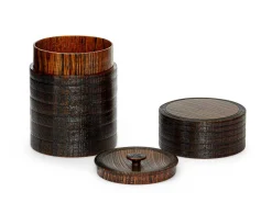 ORYOKI Teedose Urushi Nuri, Holz, braun