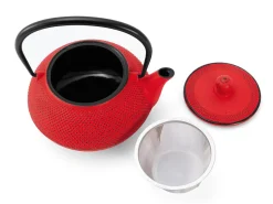 ORYOKI Teekanne Gusseisen Arare, Typ 7, 0,9 L, rot