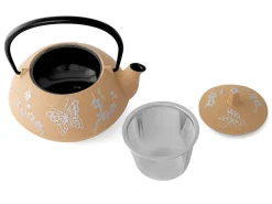 ORYOKI Teekanne Gusseisen CHOCHO, Beige, 0,6 l