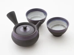 ORYOKI Teeservice Shu Hira Murasakinakaobi, 3-teilig