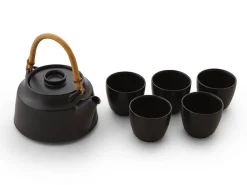 ORYOKI Teeservice T.Kato, schwarz, 6-teilig
