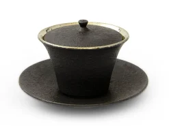 ORYOKI Teetasse Kuro Tsuya mit Untertasse und Deckel