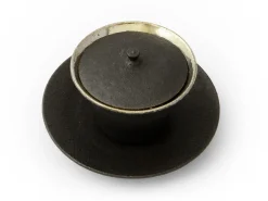 ORYOKI Teetasse Kuro Tsuya mit Untertasse und Deckel