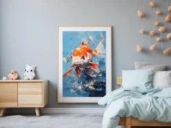 ORYOKI Wandbild Dobutsu #2, japanische Tiere, farbig 2:3