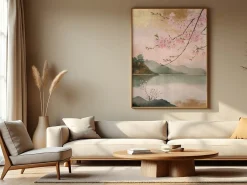 ORYOKI Wandbild Japanischer Garten Sakura #3, farbig 3:4