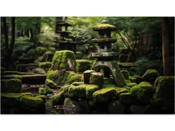 ORYOKI Wandbild Nihonteien #2, japanischer Garten, farbig, 16:9