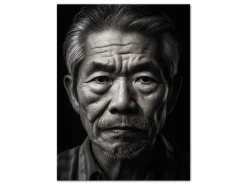 ORYOKI Wandbild Portrait Kajiya #1, japanischer Schmied, schwarz-weiß, 3:4