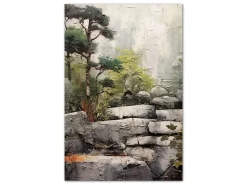ORYOKI Wandbild Wabi Sabi #2, japanischer Garten, farbig 2:3