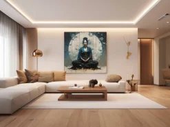 ORYOKI Wandbild Zazen #1, japanische Meditation, farbig, 1:1