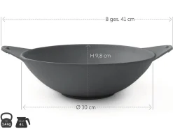 ORYOKI Wok Pfanne Gusseisen NakedPan, Ø 30 cm, OIGEN