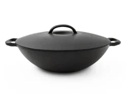 ORYOKI Wok Pfanne / Topf, Gusseisen mit Deckel, 2 Größen